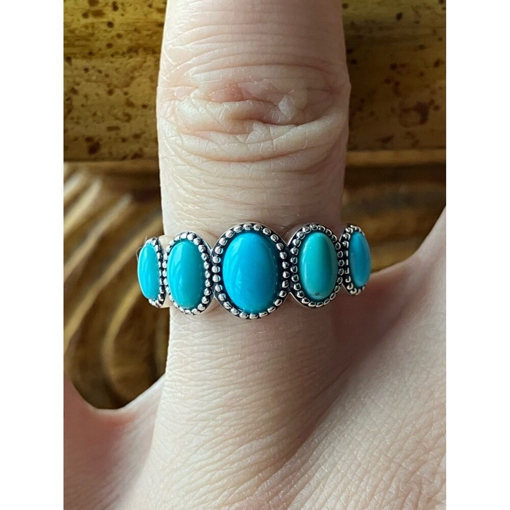 Sleeping Beauty Turquoise Sterling Silver Ring Size 7